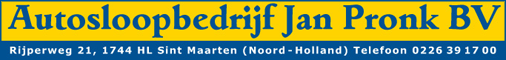 Autosloopbedrijf Jan Pronk B.V.