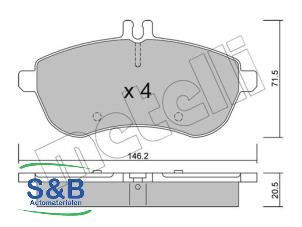 Nowe Klocek hamulcowy przód Mercedes C-Klasse Cena € 63,26 Z VAT oferowane przez Schaap & Bron