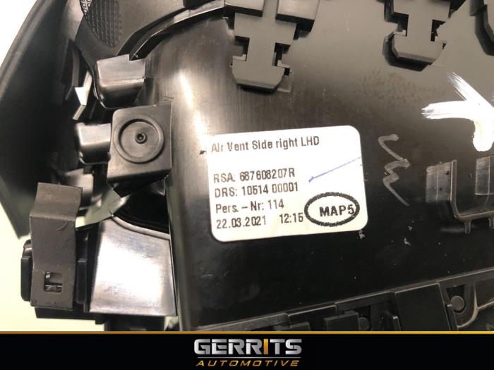 Luftmunstycke, instrumentbräda från en Renault Clio V (RJAB) 1.6 E-Tech 140 16V 2021