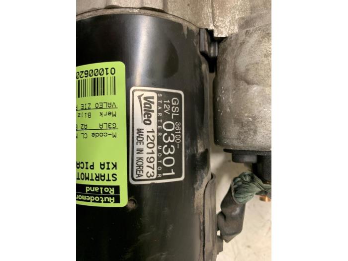 Startmotor från en Kia Picanto (TA) 1.0 12V 2016