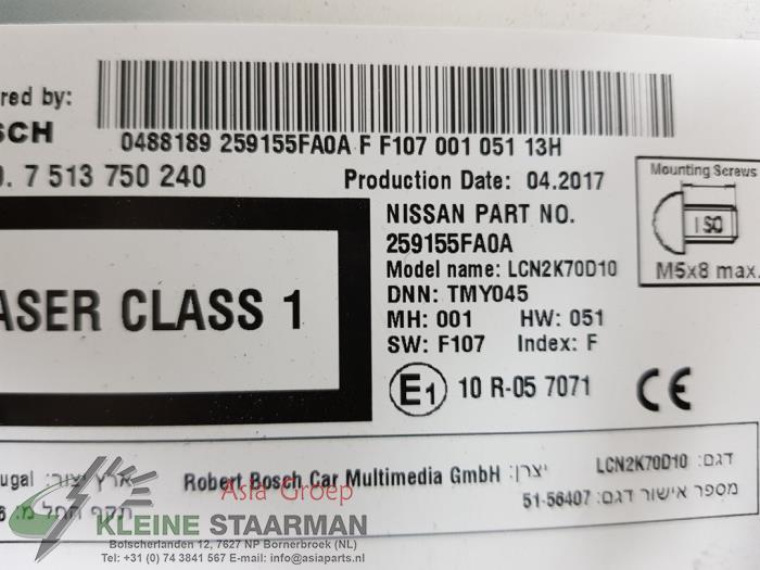 Navigeringssystem från en Nissan Micra (K14) 0.9 IG-T 12V 2018