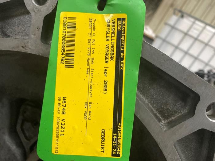 Växellåda från en Chrysler Voyager/Grand Voyager (RG/RS) 2.8 CRD 16V Autom. 2005