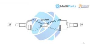 Nieuwe Aandrijfas links-voor Ford Transit Connect Prijs € 332,75 Inclusief btw aangeboden door Gebr Opdam B.V.