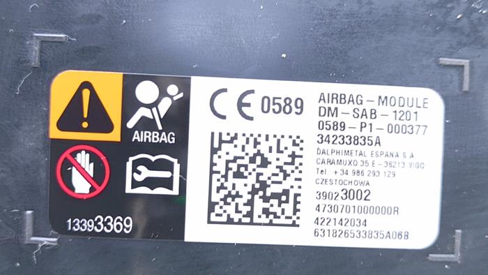 Sätesairbag (säte) från en Opel Astra K 1.6 SIDI Eco Turbo 16V 2018