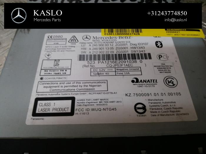 Navigeringssystem från en Mercedes-Benz A (W176) 1.5 A-180 CDI, A-180d 16V 2014