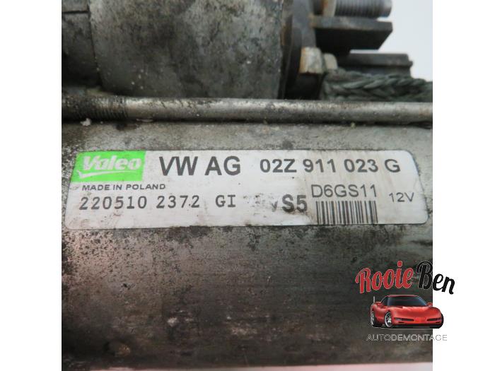 Startmotor från en Volkswagen Golf VI (5K1) 1.4 TSI 122 16V 2010