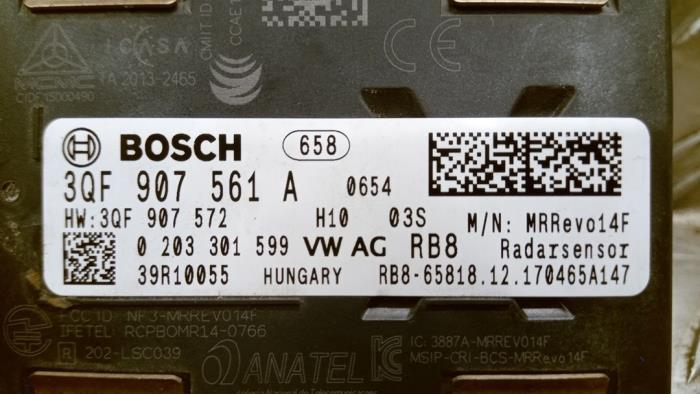 Adaptiv farthållare, sensor (avstånd) från en Volkswagen Golf VII (AUA) 1.0 TSI 12V 2018