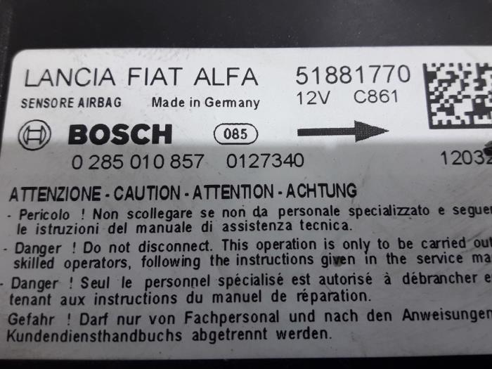 Airbagmodul från en Fiat Doblo Cargo (263) 1.3 MJ 16V DPF Euro 5 2012