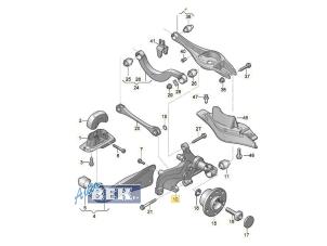 Begagnade Bakre upphängning, höger Volkswagen Golf VIII (CD1) 2.0 GTI Clubsport 16V Pris € 550,00 Marginaltabell erbjuds av Auto Bek