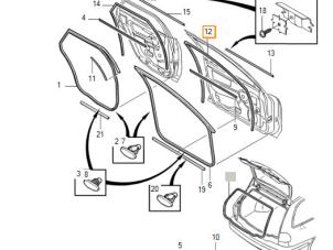 Begagnade Främre dörrtätning, 4-dörrars, höger Volvo V40 Pris € 25,00 Marginaltabell erbjuds av Auto Demontage Elferink B.V.
