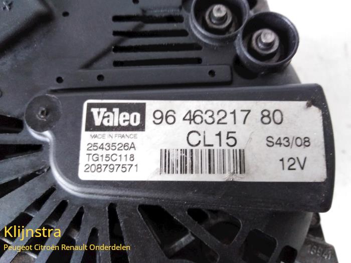 Dynamo från en Peugeot 308 (4A/C) 1.6 HDi 16V 2009