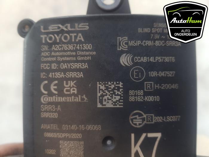 Dödvinkelsensor från en Toyota Yaris IV (P21/PA1/PH1) 1.5 12V Hybrid 115 2023