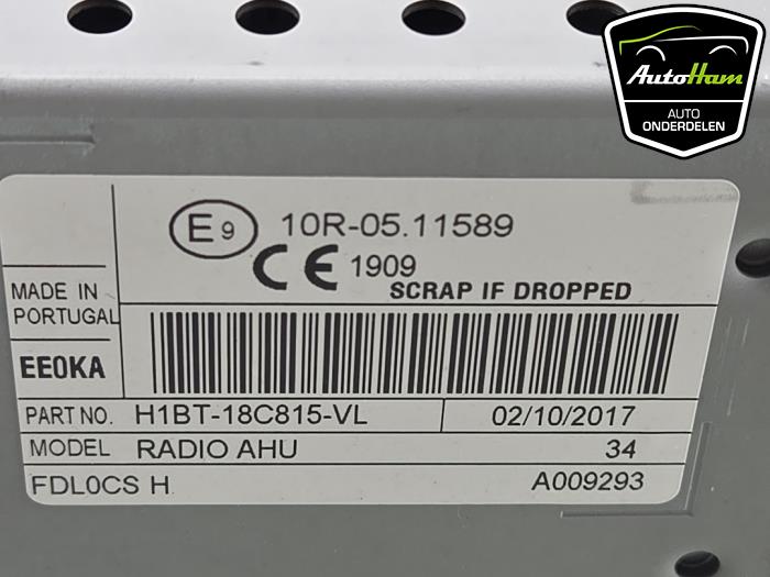 Radio från en Ford Fiesta 7 1.0 EcoBoost 12V 100 2018