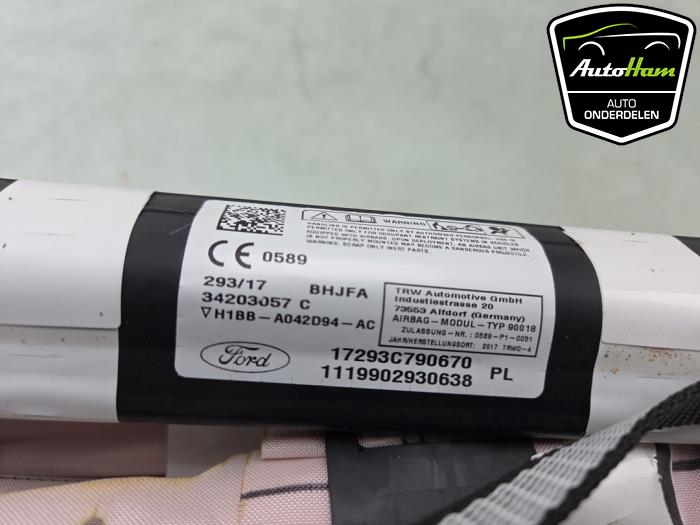 Takgardinairbag, höger från en Ford Fiesta 7 1.0 EcoBoost 12V 100 2018