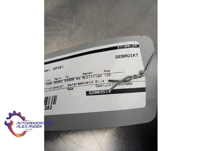 Dynamo från en Abarth 500/595/695 1.4 T-Jet 16V 695 2016