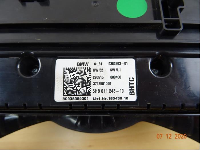 Värmekontrollpanel från en Mini Cooper S 2015