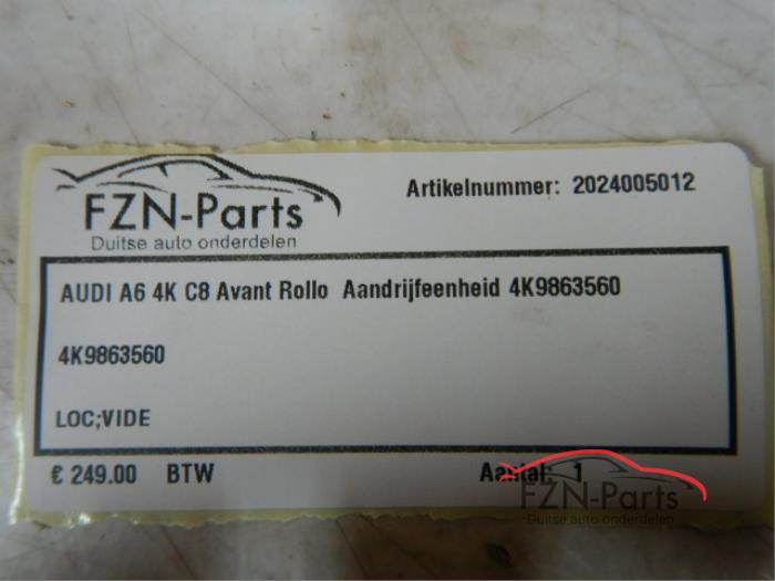 Dekzeil Bagageruimte van een Audi A6 Avant (C8)  2021