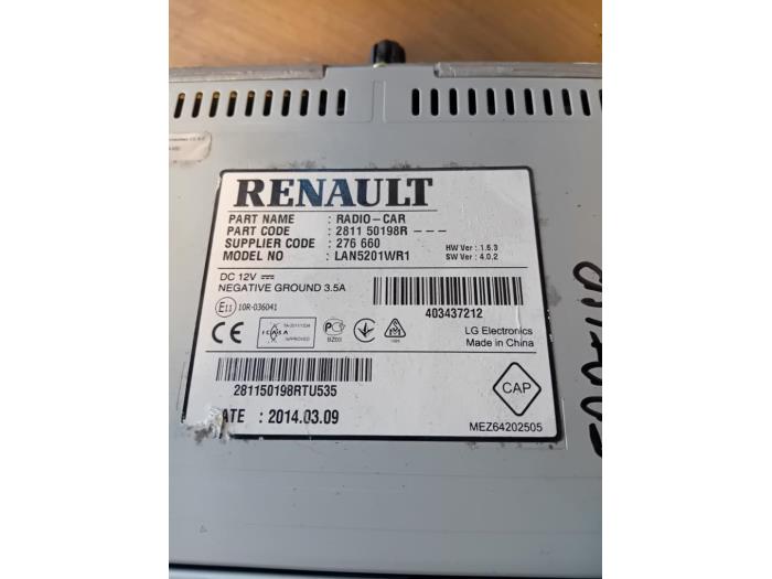 Navigatie Set van een Renault Captur (2R) 0.9 Energy TCE 12V 2016