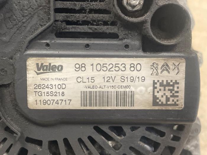 Dynamo från en Peugeot Expert (V1/VA/VB/VE/VF/VT/VY) 1.6 Blue HDi 95 16V 2019