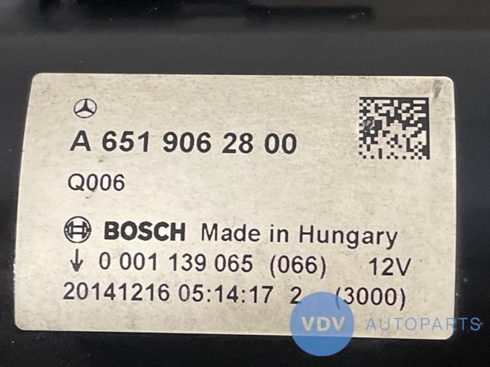 Startmotor från en Mercedes-Benz C (W205) C-220 2.2 CDI BlueTEC, C-220 d 16V 2015