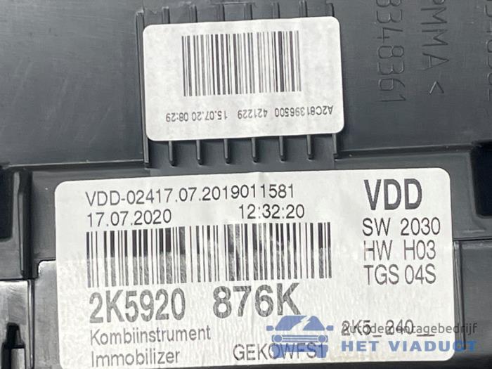 Kilometerteller KM van een Volkswagen Caddy IV 2.0 TDI 102 2020