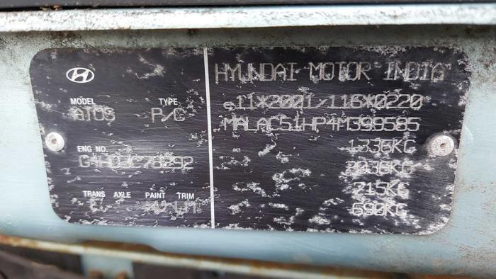 Hyundai Atos 1.1 12V Sloopvoertuig (2004, Licht, Blauw)