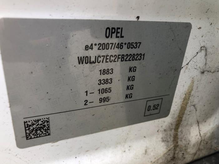 Opel Mokka/Mokka X 1.6 CDTI 16V 4x2 Sloopvoertuig (2016, Licht, Wit)