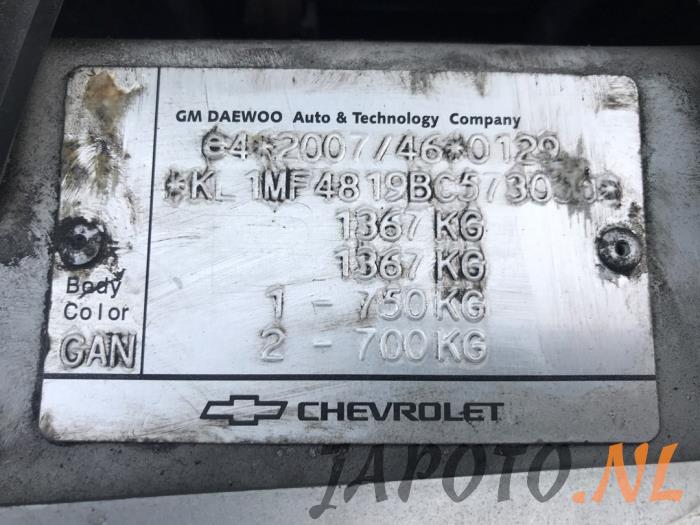 Chevrolet Spark 1.0 16V Bifuel Skrotfordon (2011, GRIJS)