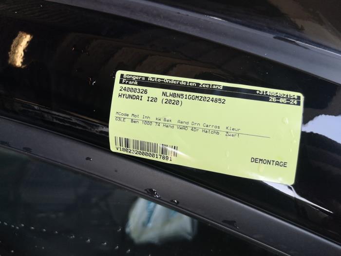 Hyundai i20 1.0 T-GDI 100 12V Sloopvoertuig (2020, Zwart)