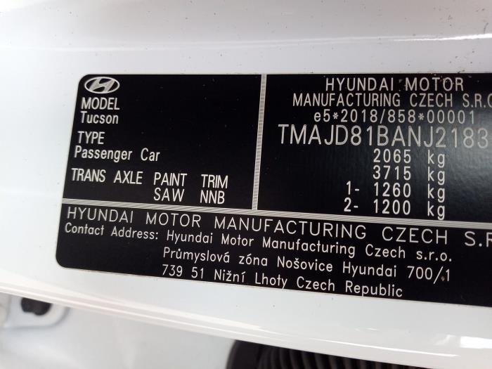 Hyundai Tucson 1.6 T-GDI Hybrid 48V Sloopvoertuig (2022, Wit)