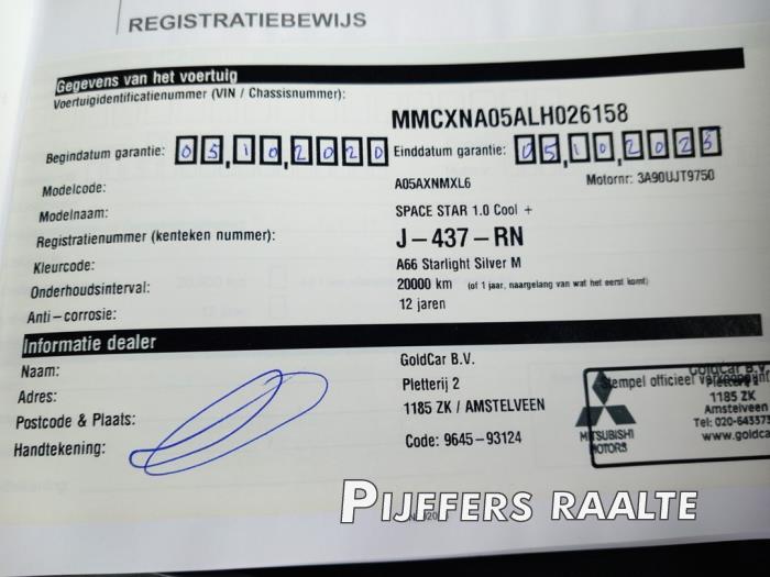 Mitsubishi Space Star 1.0 12V Sloopvoertuig (2020, Grijs)