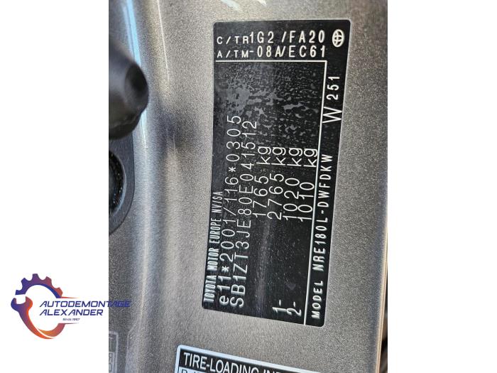 Toyota Auris Touring Sports 1.3 VVT-I 16V Sloopvoertuig (2016, Grijs)